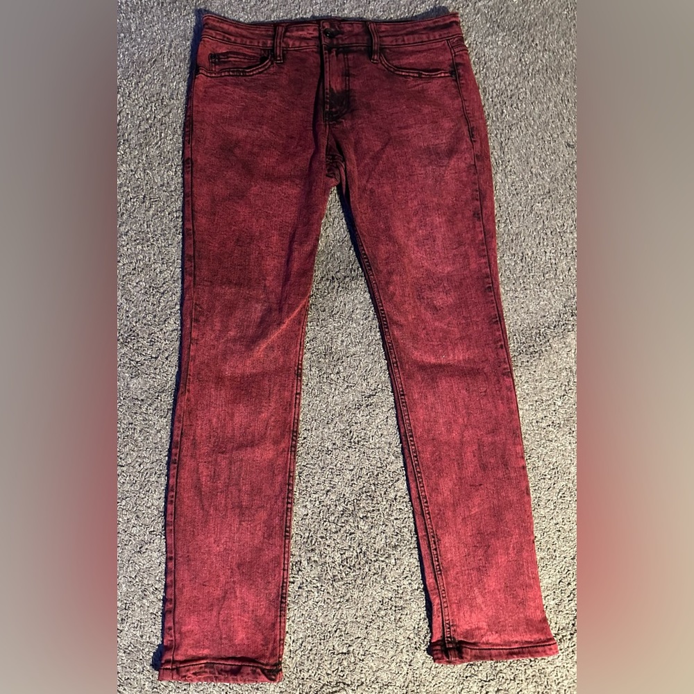 Hot Topic HT Denim Red Skinny Jeans Men’s 32 x 32